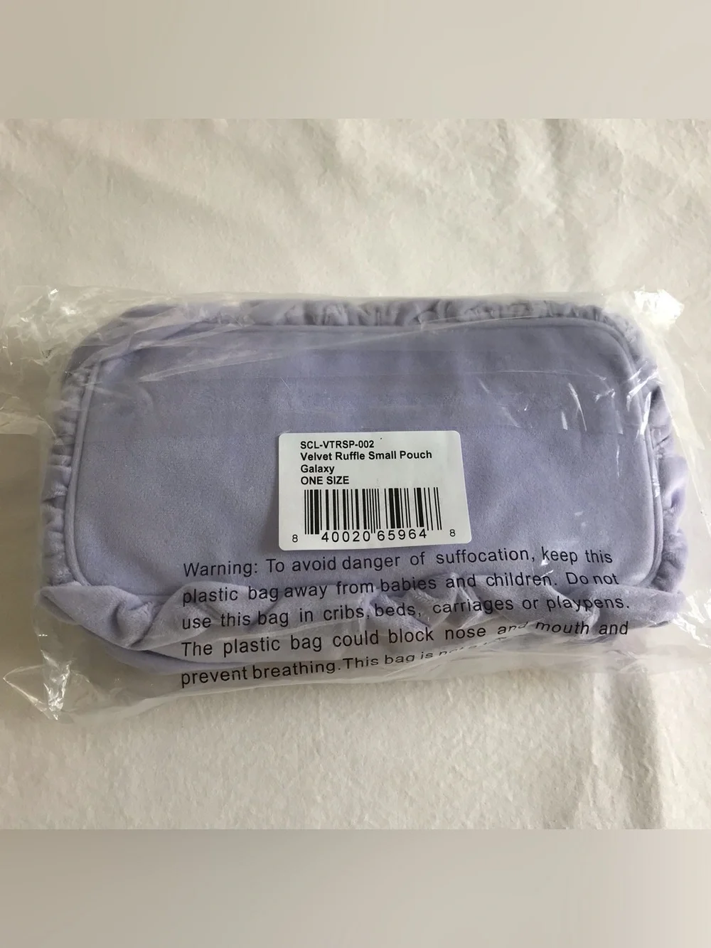 Stoney Clover Lane Velvet Ruffle Small Pouch Bag In Galaxy Purple NWT